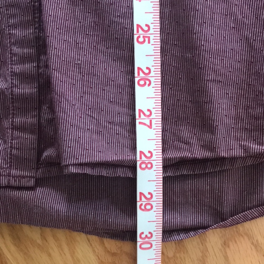 Euc Tom Tailor Button Down Maroon Collared Shirt … - image 8